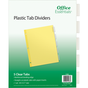 Office Essentials Insertable Economy Divider - Buff w-Clear Tabs 8.5x11in Bulk 5 Tab