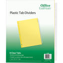 Office Essentials Insertable Economy Divider - Buff w-Clear Tabs 8.5x11in Bulk 8 Tab