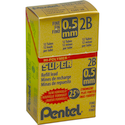Pentel Super Hi-Polymer Replacement Lead - Gray .5mm-2B 12Ct Bulk