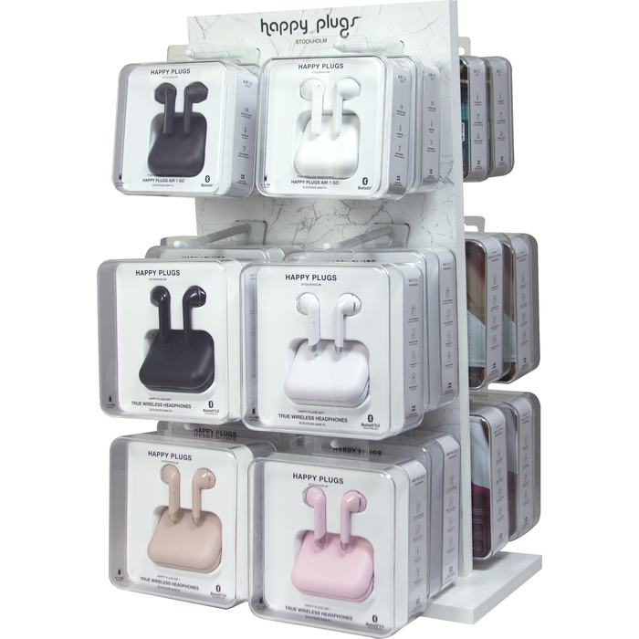 Happy Plugs True Wireless Counter Display - 9x18.25in 24Ct Counter Display