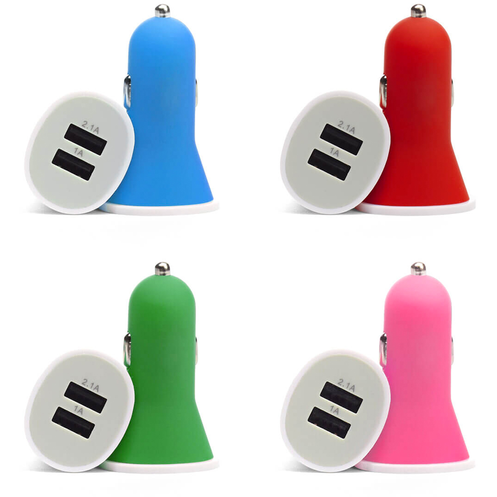 Charge MAXX Dual-Port Car Charger Refill Pack  Blue/Green/Pink/Red, PACKAGE 8Pk
