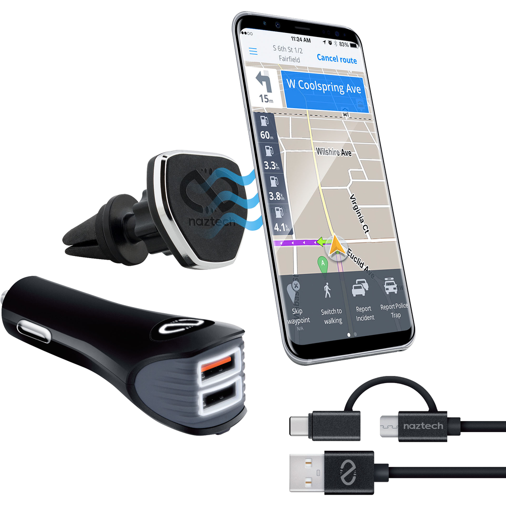 Android Safety Essentials Car Kit USB-A to USB-C/Micro USB Black
