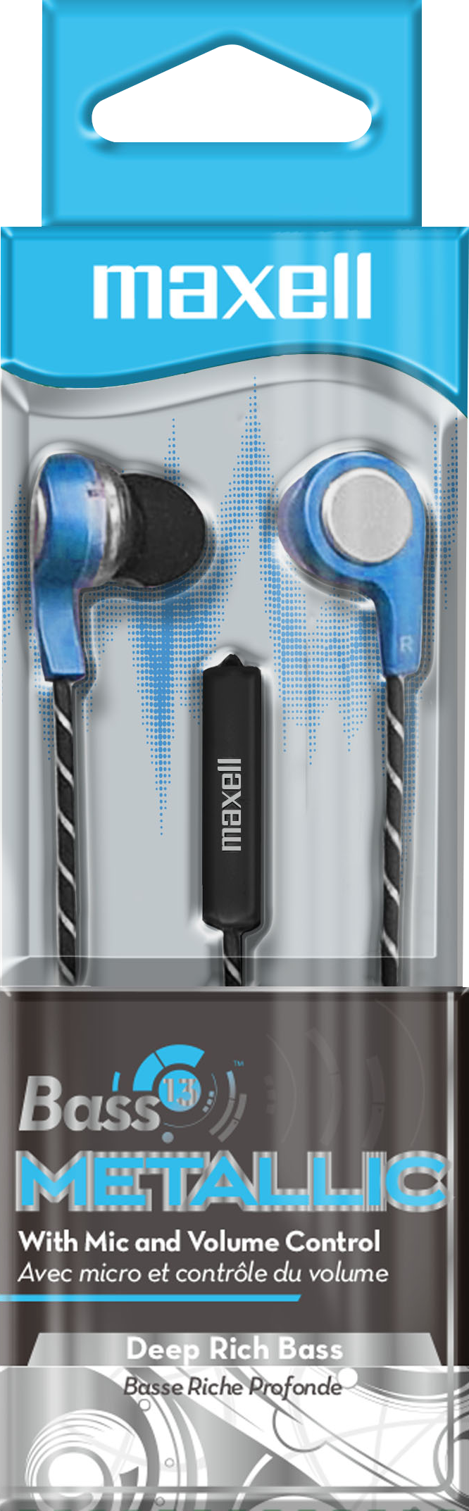 Bass 13 Metallic Earbuds with Mic Blue