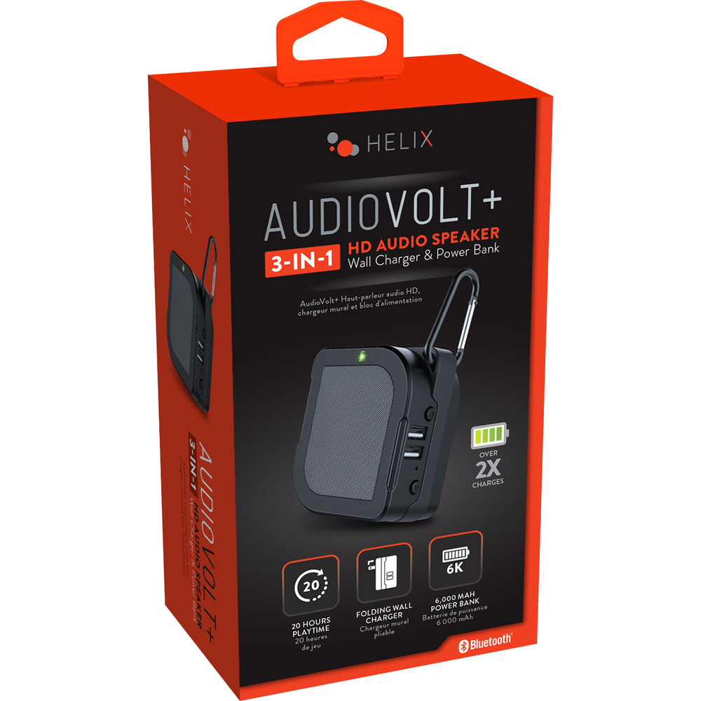 AudioVolt+ 3-in-1 HD Speaker, Wall Charger and Power Bank  Black