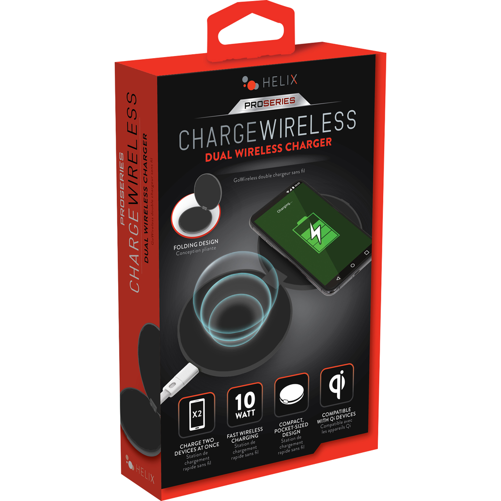 Dual Wireless Charger  Black, PACKAGE 1Ct