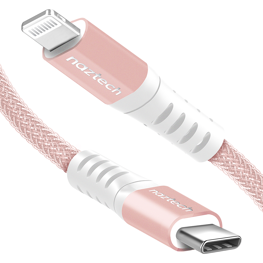 Braided PD MFI Lightning to USB-C Cable  Rose Gold