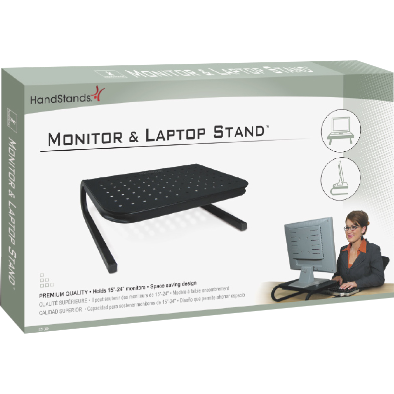 Premium Steel Monitor Stand  Black, PACKAGE 1Ct
