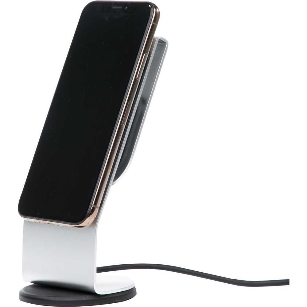 Power Stand Wireless Charging Phone Stand  Silver, PACKAGE 1Ct