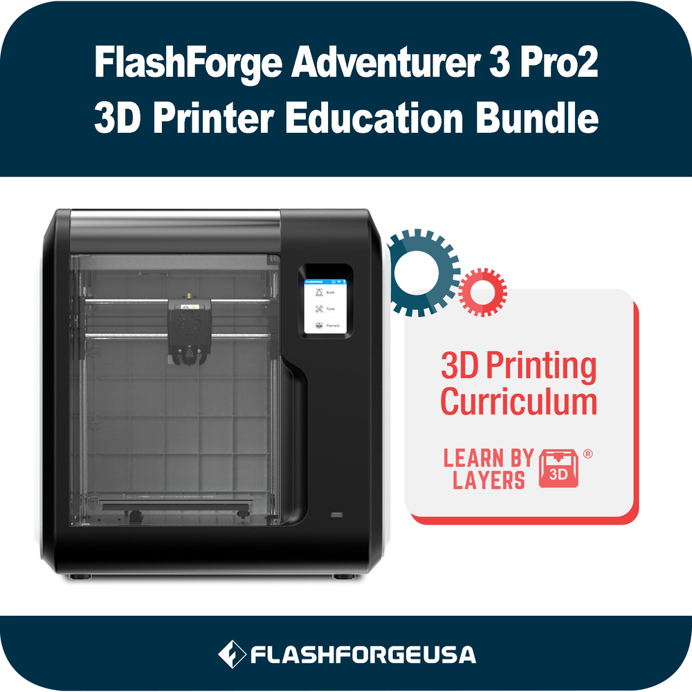 Adventurer 3 Pro 2 3D Printer Education Bundle  Black/White