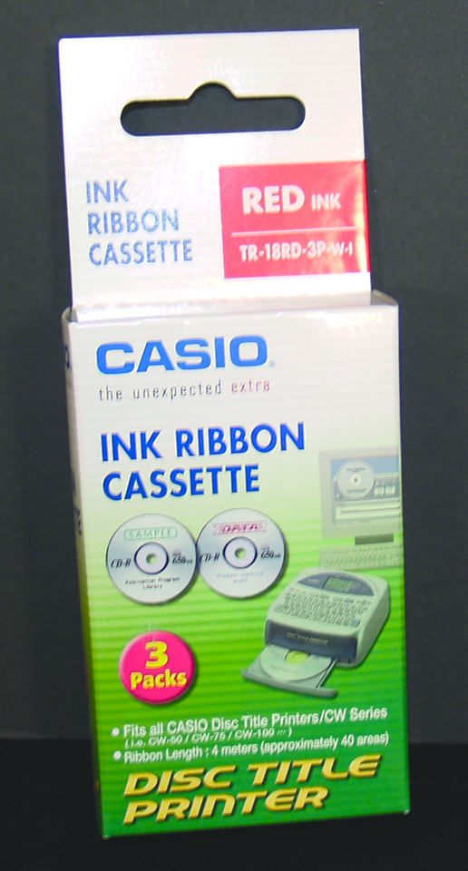 Casio Ink Ribbon Cassette - Red 3Pk BP