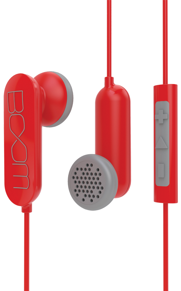 Spooner In-Ear Earbuds with Mic  Red