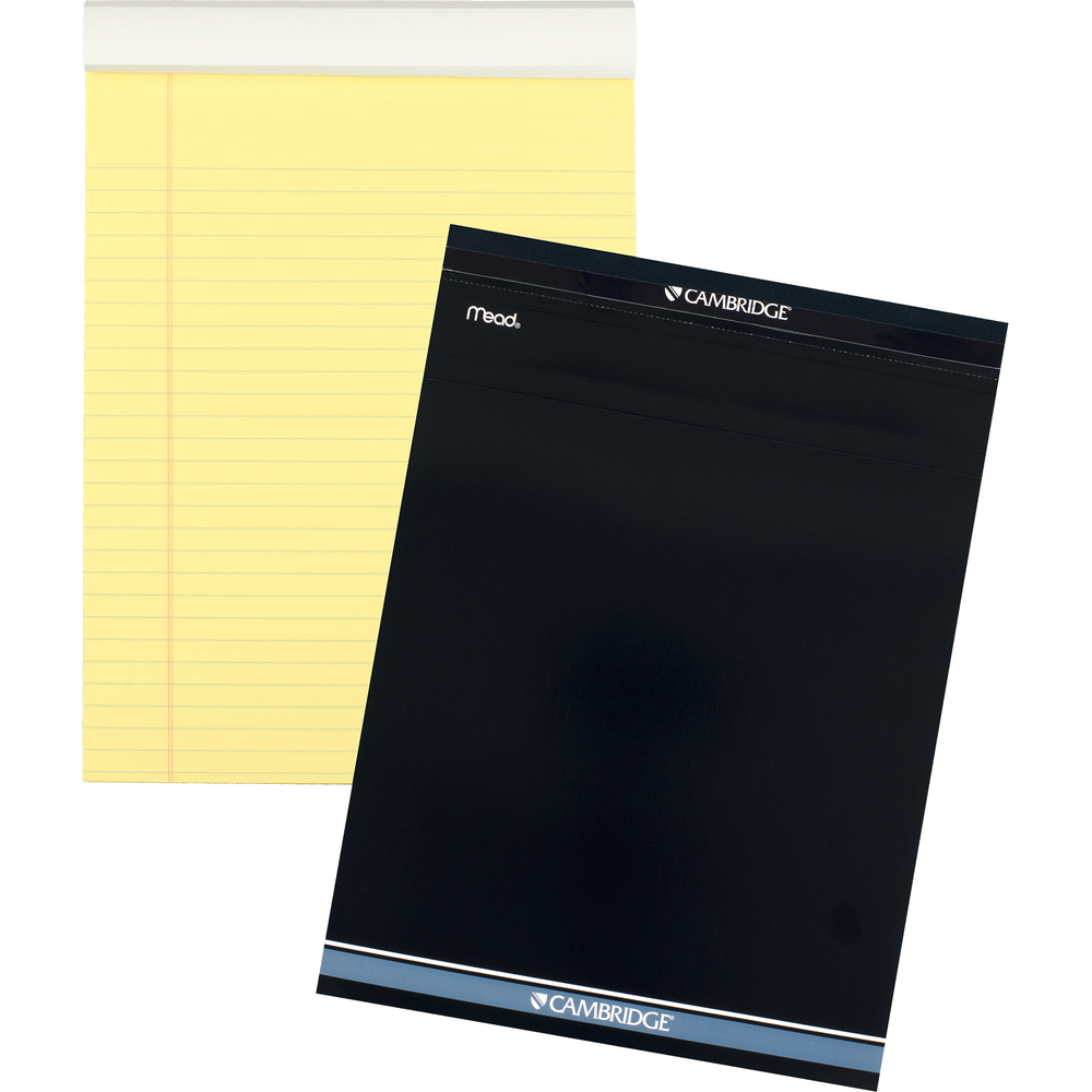 Cambridge Stiff Back Note Pad Legal Ruled Canary, PACKAGE 70Sht