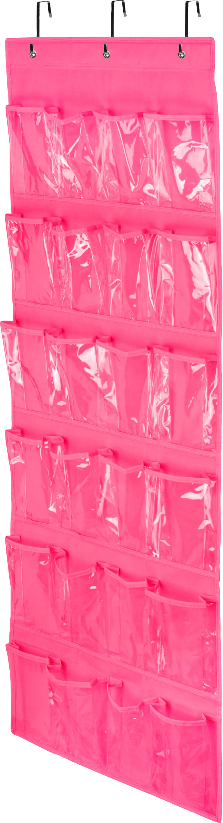 Over-the-Door Shoe and Accessory Organizer 24 Pocket/Non-Woven Pink, PACKAGE 1Pk